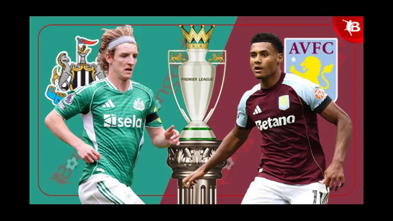 Cầu thủ Newcastle và Aston Villa tranh chấp bóng trên sân cỏ Cầu thủ Newcastle và Aston Villa tranh chấp bóng trên sân cỏ